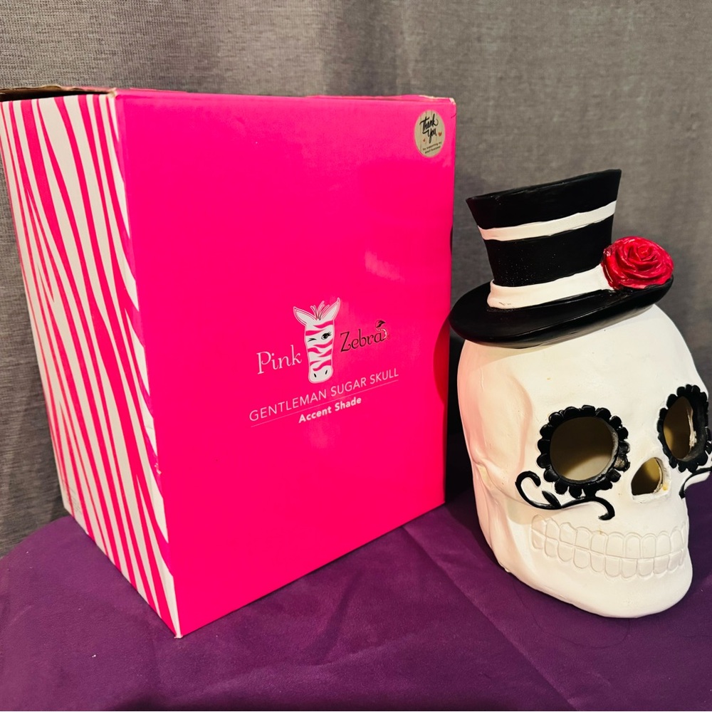 Pink Zebra Gentleman Sugar Skull